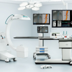 EndoNaut system connected to C-arm, showing easy integration in the operating room.